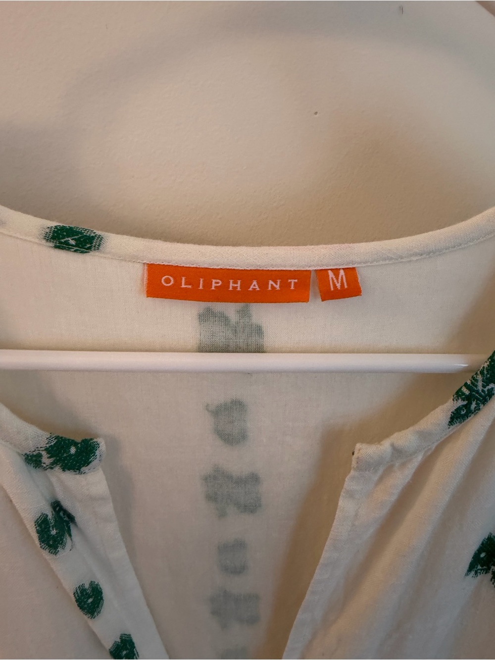 Oliphant White Maxi Dress with Green Floral Print - Picture 3 of 5